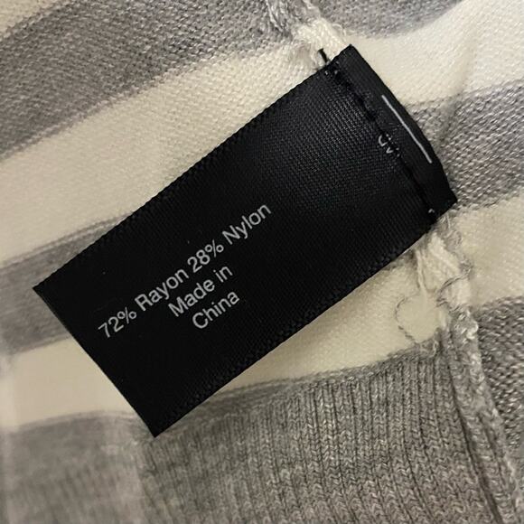 LANE BRYANT • Gray + White Stripe Polkadot Scoop Neck Knit Sweater - Picture 7 of 7